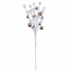 Christmas Decor Collections Shop 3 Best Sale 🤩 Silver & White Berry Bead Pick by Ashland® 👏