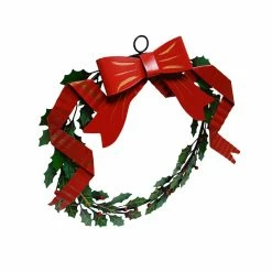 Best Pirce 😉 16" Berry, Leaves & Bow Metal Wall Wreath by Ashland® 🎉 -Christmas Decor Collections Shop 10698959 3
