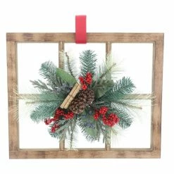 Discount ✔️ 22" ❄ Christmas Wall Pane with Pinecones & Berries by Ashland® 🛒