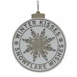 Promo 🔥 Winter Kisses, Snowflake Wishes Round Wall Sign by Ashland® 👏