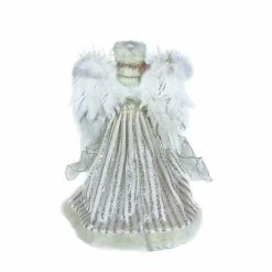 Deals 😉 16" Angel in Silver & White Striped Robes by Ashland® ⭐ -Christmas Decor Collections Shop 10700860 3