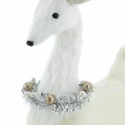 Best deal 🎉 20.5" White Standing Deer with Tinsel Wreath Tabletop Figure by Ashland® 🤩 -Christmas Decor Collections Shop 10700887 3