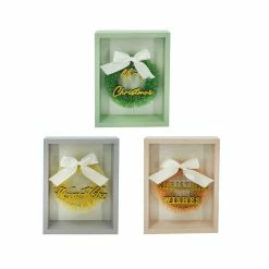 Hot Sale ✔️ Assorted 7" 🔔 Christmas Wreath Tabletop Block Accent by Ashland® 🧨