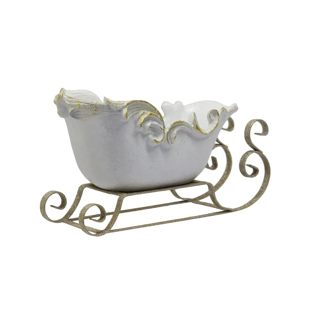 Budget 🌟 12.5" White Sleigh Decoration by Ashland® ⌛ 3 Budget 🌟 12.5" White Sleigh Decoration by Ashland® ⌛ - Image 3