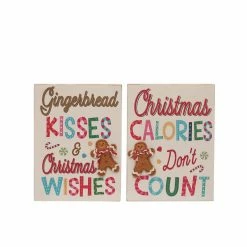 Discount ✔️ Assorted Gingerbread Block Sign Tabletop Décor by Ashland® 👍