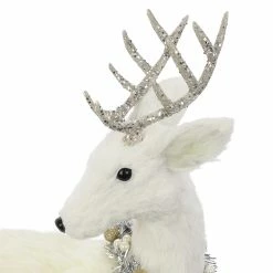 Brand new 🔔 16" White Sitting Deer with Tinsel Wreath Tabletop Figure by Ashland® ❤️ -Christmas Decor Collections Shop 10701491 3